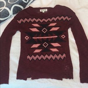 Pink Rose maroon sweater